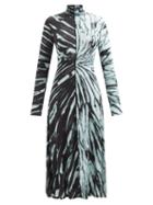 Proenza Schouler White Label - Roll-neck Tie-dyed Jersey Dress - Womens - Blue Multi