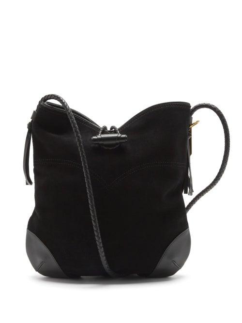 Isabel Marant - Tyag Braided-strap Suede Shoulder Bag - Womens - Black