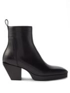 Rick Owens - Zipped Leather Boots - Mens - Black