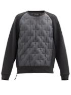 Matchesfashion.com Holden - Contrasting Cotton-blend Fleece Down Sweatshirt - Mens - Black