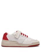 Matchesfashion.com Saint Laurent - Travis Perforated Low Top Leather Trainers - Womens - Red White