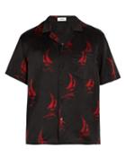 Matchesfashion.com Commas - Sail Boat Print Camp Collar Shirt - Mens - Black Multi