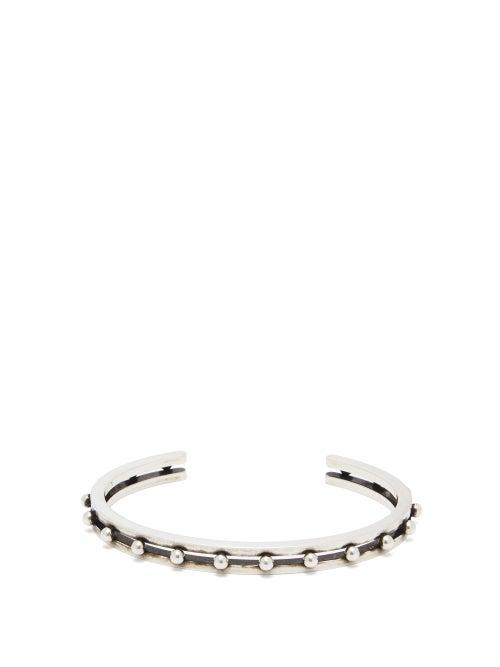 Matchesfashion.com Saint Laurent - Studded Cuff - Mens - Silver