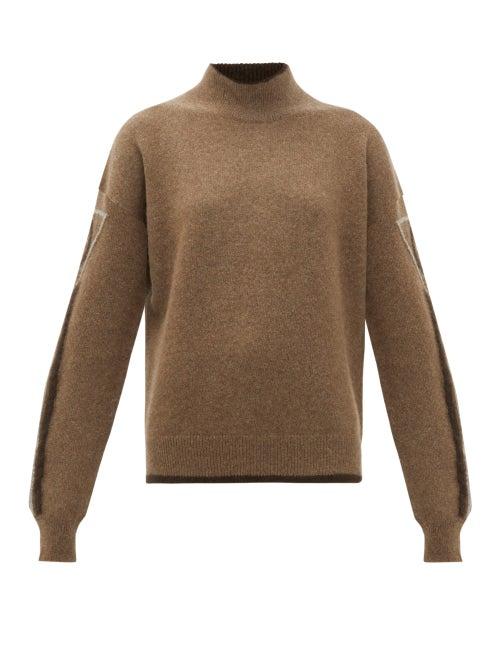Matchesfashion.com Phipps - Velocity Logo Intarsia Yak Sweater - Womens - Brown