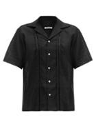 Matchesfashion.com Hecho - Deshilado Linen Shirt - Mens - Black