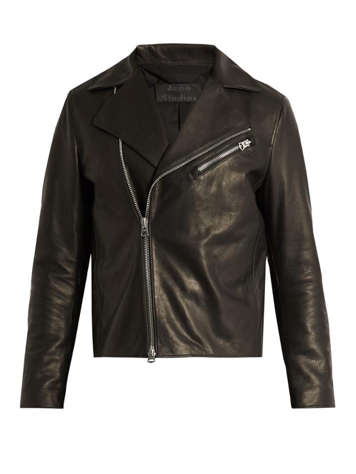 Acne Studios Axl Suede-panel Leather Jacket