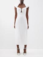 Roland Mouret - Cutout Cady Midi Dress - Womens - White