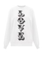 Raey - Love-print Recycled Cotton-blend Sweatshirt - Womens - White Print
