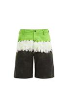 Matchesfashion.com Valentino - Jelly Block Tie-dye Denim Shorts - Mens - Green Multi
