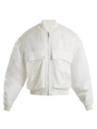 Matchesfashion.com Katharine Hamnett London - Raffa Silk Bomber Jacket - Womens - White