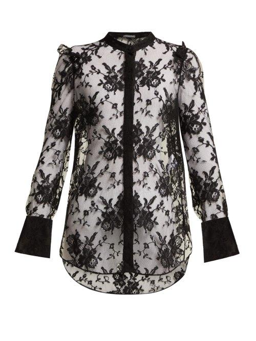 Matchesfashion.com Alexander Mcqueen - Sarabande Lace Blouse - Womens - Black