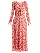 Matchesfashion.com Borgo De Nor - Sonia Floral Print Crepe Midi Dress - Womens - Pink Multi