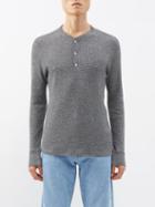 Rrl - Waffle-knit Cotton Henley Top - Mens - Grey