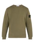 Matchesfashion.com Stone Island - Logo Patch Cotton Sweatshirt - Mens - Green