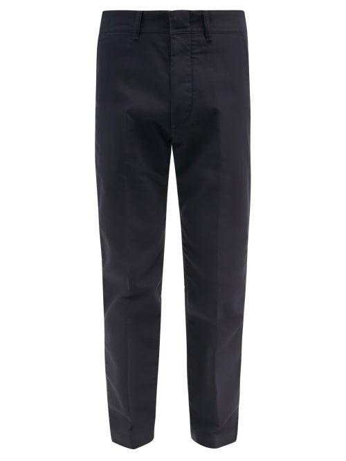 Mens Rtw Tom Ford - Garment-dyed Cotton-canvas Tapered-leg Chinos - Mens - Navy