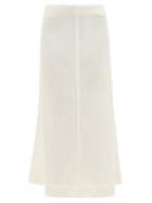 Ladies Rtw Jil Sander - High-rise Waffle-knit Midi Skirt - Womens - Cream