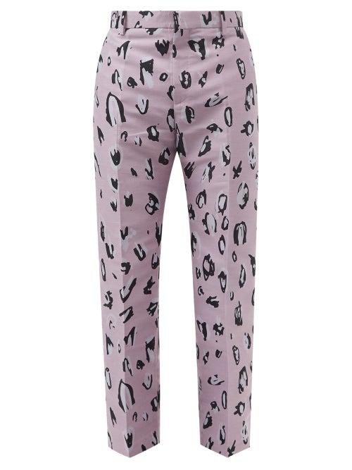 Charles Jeffrey Loverboy - They Them Animal-print Suit Trousers - Mens - Pink Multi
