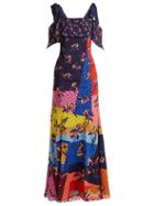 Matchesfashion.com Mary Katrantzou - Canasta Floral And Polka Dot Fil Coup Gown - Womens - Multi