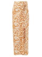 Haight - Zebra-print Wrap Sarong - Womens - Brown White