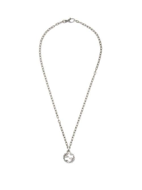 Matchesfashion.com Gucci - Gg-pendant Sterling-silver Necklace - Mens - Black Silver