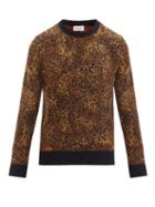 Matchesfashion.com Saint Laurent - Leopard-jacquard Sweater - Mens - Brown Multi