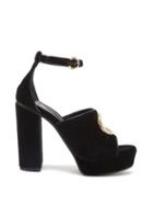 Matchesfashion.com Chlo - Crystal-c Velvet Platform Sandals - Womens - Black