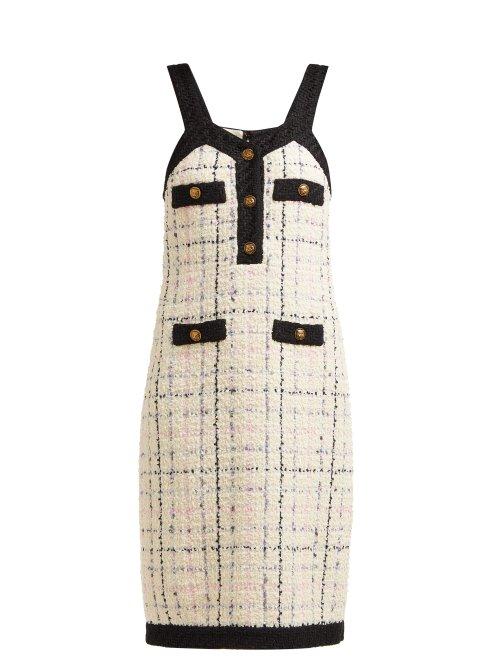 Matchesfashion.com Gucci - Tweed Mini Dress - Womens - Ivory Multi