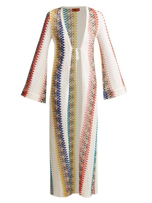 Matchesfashion.com Missoni Mare - Crochet Zigzag Knit Cardigan - Womens - White Multi