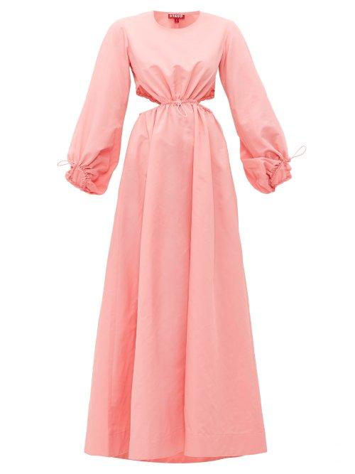 Matchesfashion.com Staud - Ivy Drawcord Cut Out Maxi Dress - Womens - Pink