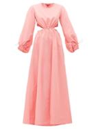 Matchesfashion.com Staud - Ivy Drawcord Cut Out Maxi Dress - Womens - Pink