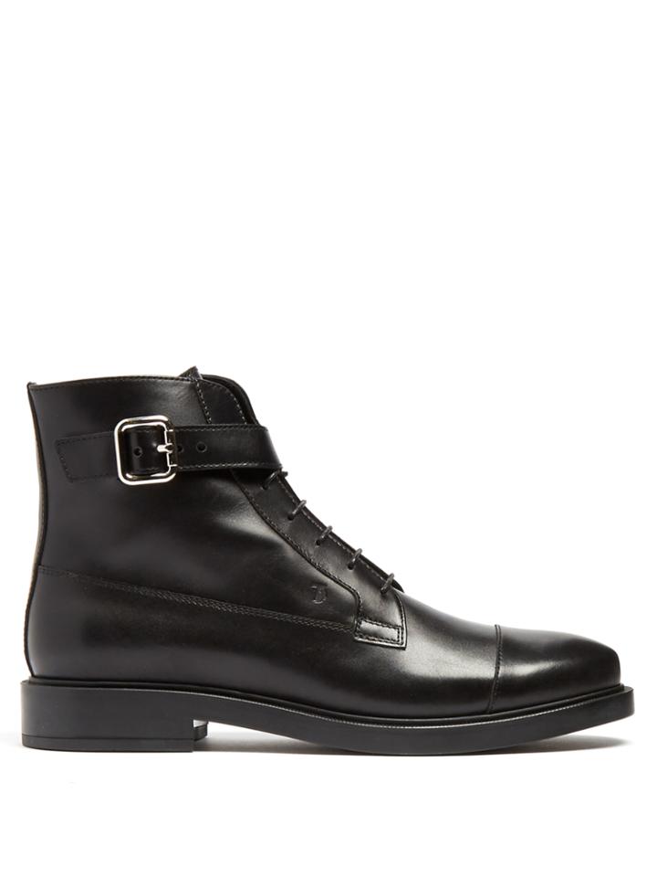 Tod's Lace-up Leather Ankle Boots