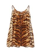 Matchesfashion.com Mes Demoiselles - Fauve Zebra-print Cotton Cami Top - Womens - Brown Print