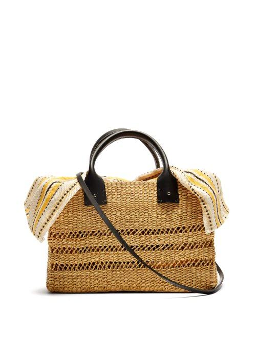 Matchesfashion.com Muu - Charlotte Woven Straw Basket Bag - Womens - Yellow Multi