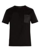 Matchesfashion.com Prada - Shell Panel Stretch Cotton T Shirt - Mens - Black