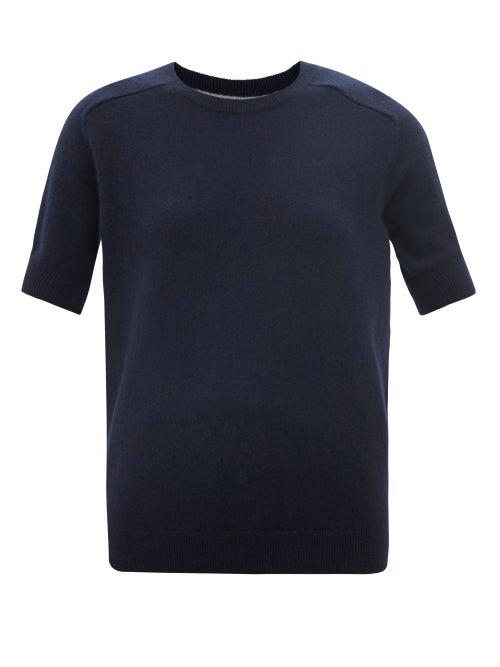 Lisa Yang - Kenza Short-sleeved Cashmere Sweater - Womens - Navy
