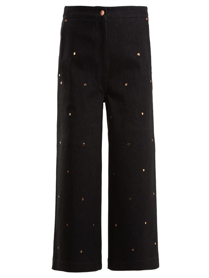 Osman Ciara Stud-embellished Wide-leg Jeans