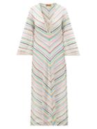 Matchesfashion.com Missoni Mare - Stripe Lace Trim Knitted Kaftan - Womens - Multi