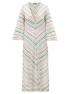 Matchesfashion.com Missoni Mare - Stripe Lace Trim Knitted Kaftan - Womens - Multi