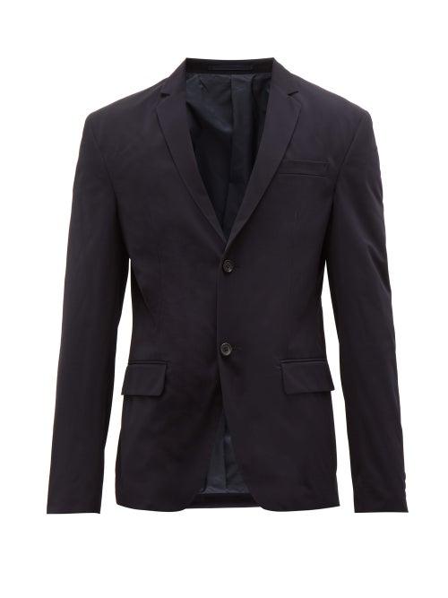Matchesfashion.com Prada - Single Breasted Nylon Twill Jacket - Mens - Blue
