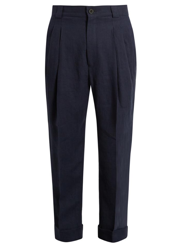Haider Ackermann Agrippina Tapered-leg Linen Trousers