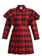 Vetements Point-collar Checked Cotton-flannel Dress