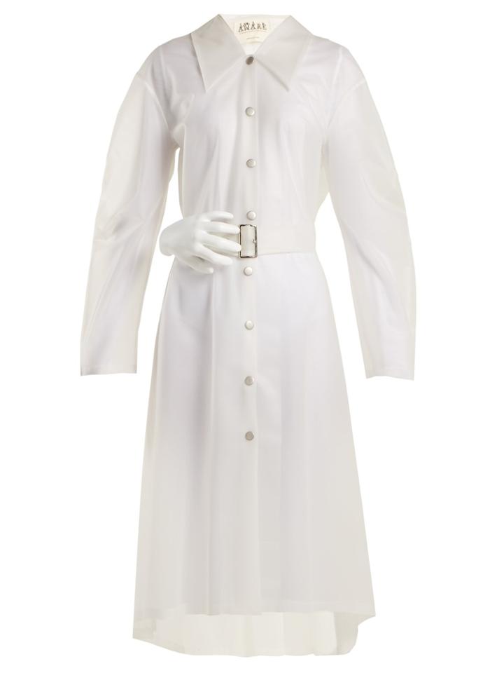 A.w.a.k.e. Frosted-pvc Sculpted Hand-buckle Trench Coat