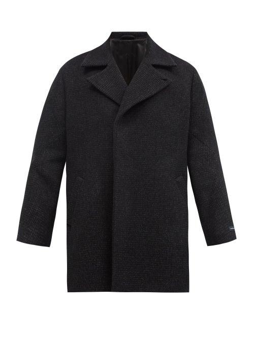 Matchesfashion.com Gmbh - Double-breasted Checked Wool-blend Peacoat - Mens - Dark Grey