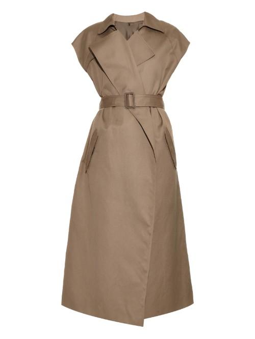 Helmut Lang Capped-sleeve Cotton And Linen-blend Trench Coat