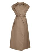 Helmut Lang Capped-sleeve Cotton And Linen-blend Trench Coat