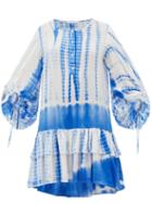 Matchesfashion.com Love Binetti - Only Yesterday Tie-dye Cotton Mini Dress - Womens - Blue Print