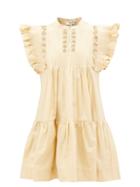 Sea - Phoebe Ruffle-sleeve Cotton-poplin Dress - Womens - Yellow