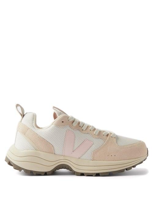 Veja - Venturi Mesh And Suede Trainers - Mens - Cream White