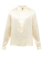 Albus Lumen - Ferias Silk-satin Shirt - Mens - Cream