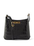 Balenciaga - Xx Bb-logo Crocodile-effect Leather Shoulder Bag - Womens - Black